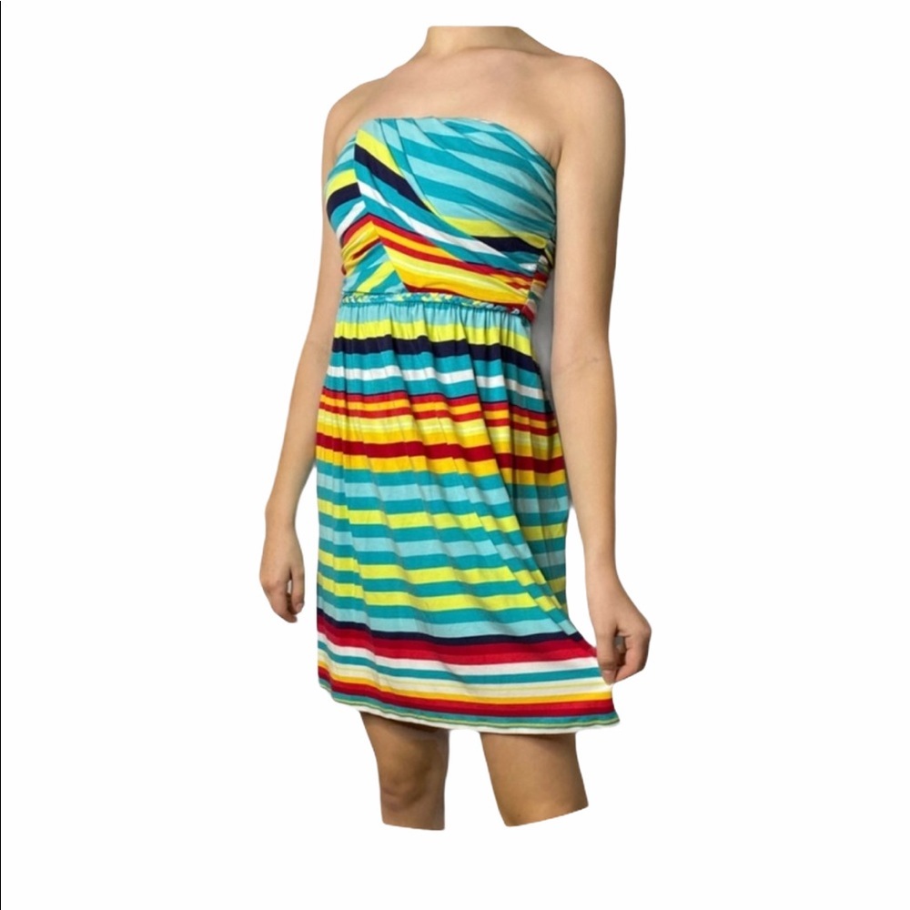 Tart Multicolored Striped Tube Babydoll Dress S